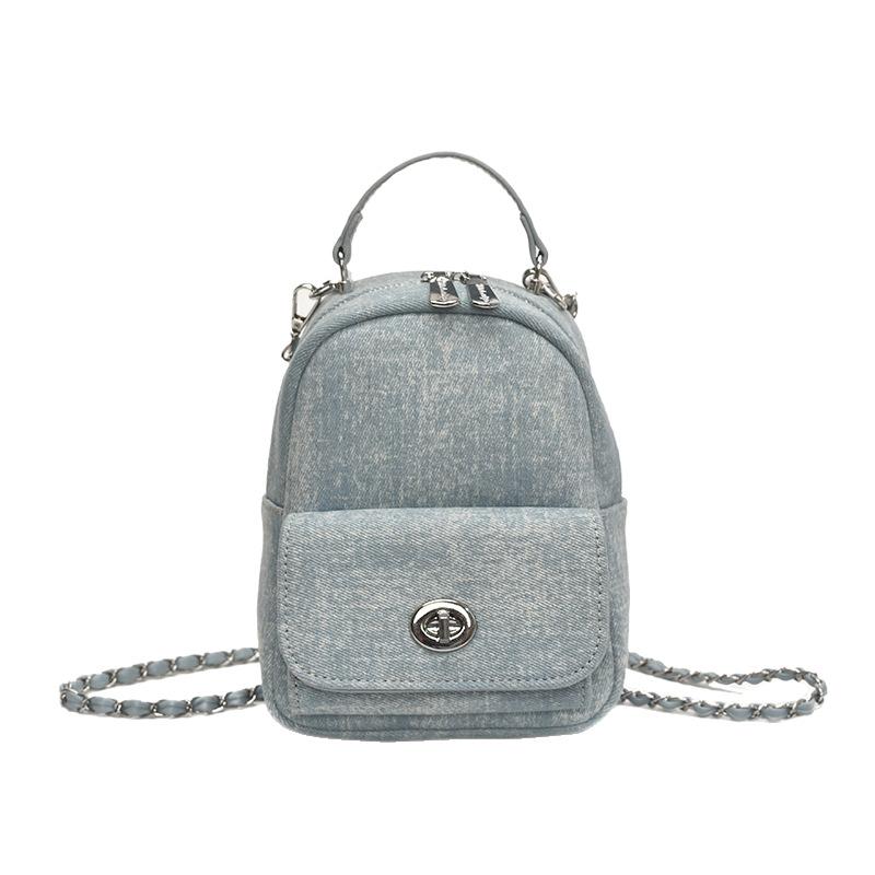 Джинсовый Цепочка Портативный Маленький Рюкзак Женский Новый Рюкзак Женский