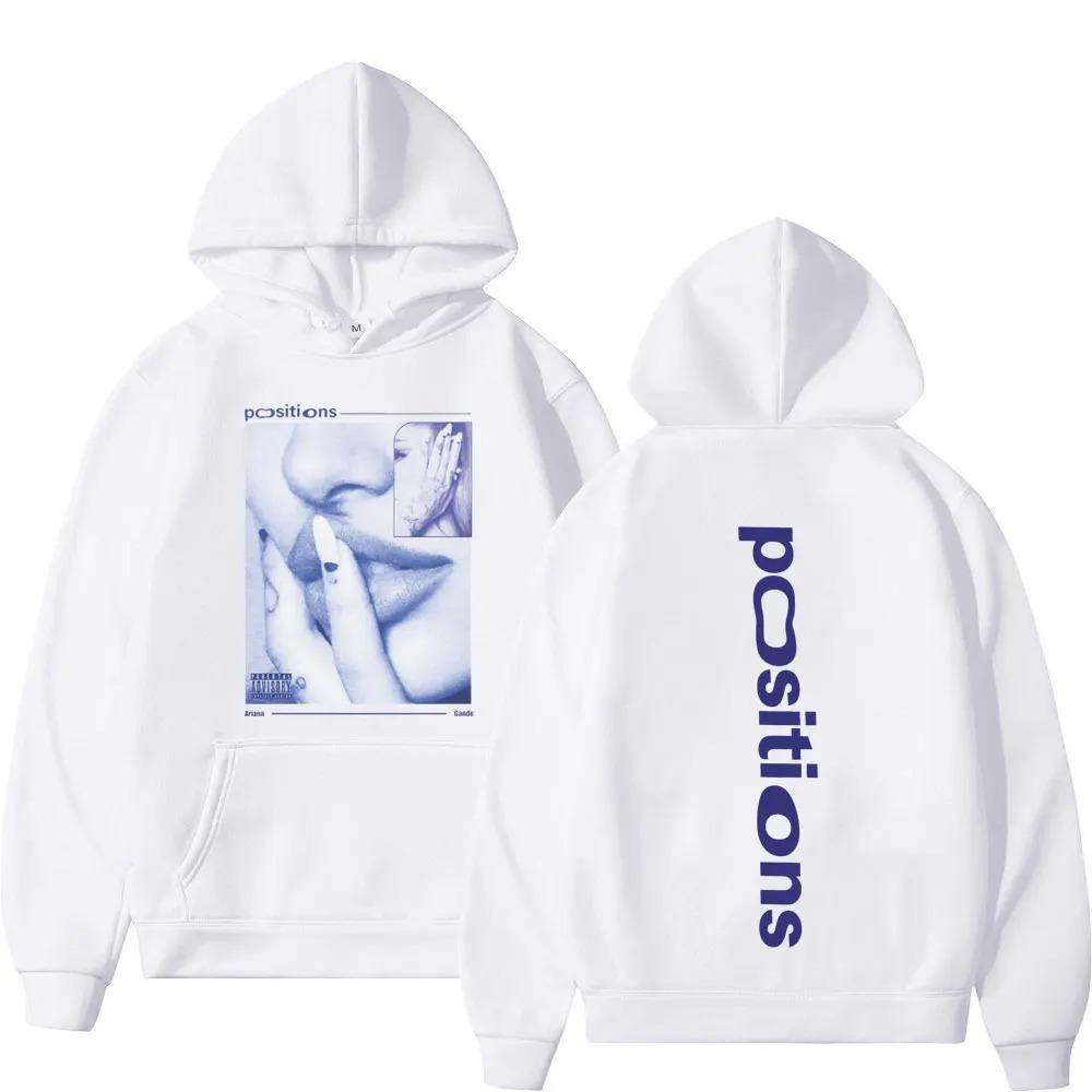 Ariana Grande Positions Album Retro Graphic Hoodie Men Women Aesthetic Trendy Streetwear Oversized Sweatshirt Pullover Tracksuit Female Male Clothing