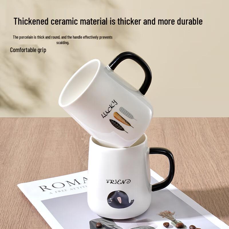 Ceramic Mug with Lid and Spoon