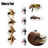10pcs 10# Swimbaits Treble Hooks Insect Crank Fly Trout Fishing Lures Bee Ant  Bionic Bait