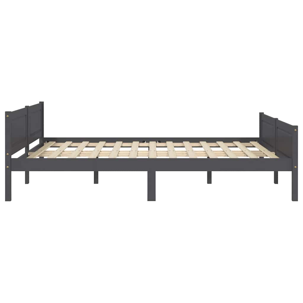 Solid Pine Wood Bed Frame Gray 120 x 200 cm