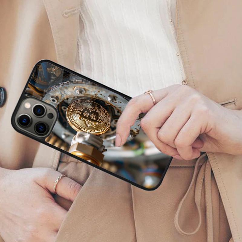 Магнитный чехол для телефона с узором Bitcoin Crypto для APPLE iPhone 17 Air 16 14 13 12 Pro Max 15 Plus Беспроводная зарядка MagSafe Обложка