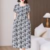 Plus Size Elegant Long Dresses for Women  Loose Short Sleeve Vintage Dress Female