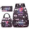 3Pcs/set Anime Kpop Printed Backpack Handbag Pencil Case for Teenger Student Girl Boy Schoolbag Kid Bookbag Large Capacity Travel Bag Gift