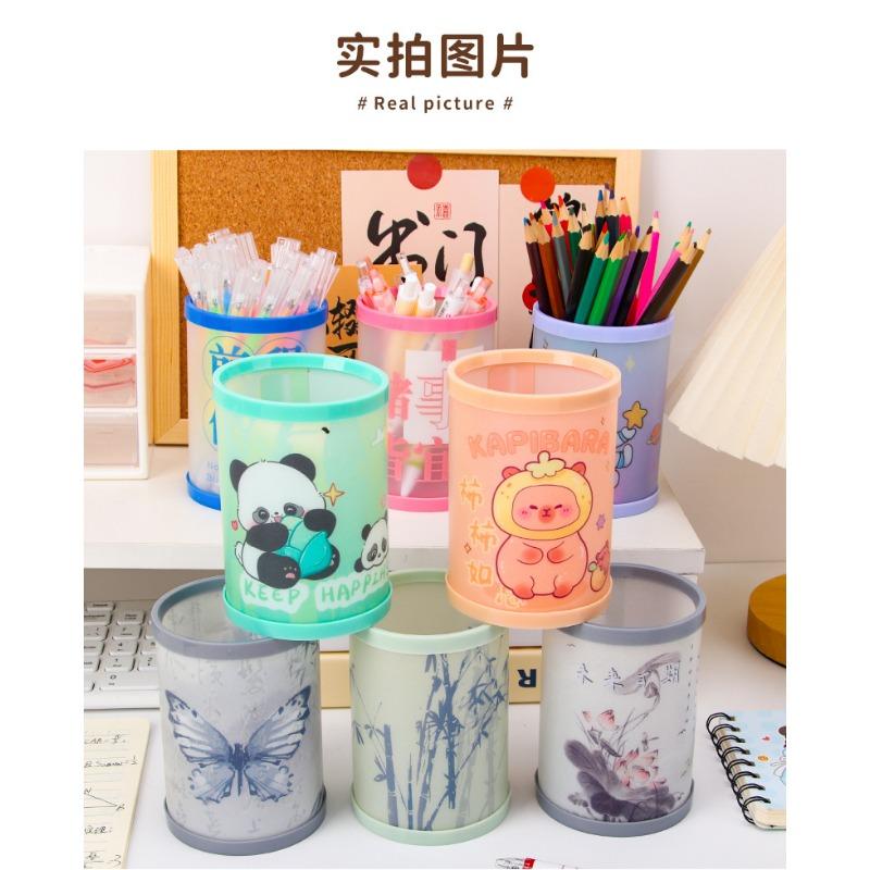Креативный Мультяшный Круглый Складной DIY Держатель для Ручек Настольный Органайзер Канцелярские Товары для Детей Подарок