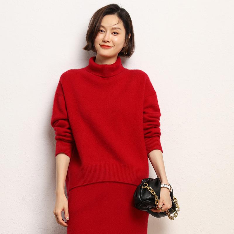 2025 Women's Cashmere High Collar Short Knit Sweater - Autumn/Winter Collection