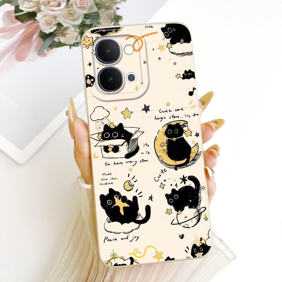 For Vivo Y31d Y51 Pro Y500i Cute Cat Flower Cartoon Phone Case For Vivo Y31D Y51Pro Y500i Soft Silicone Covers Bumpers