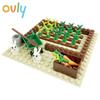Ovly Farm Carrot Field With Rabbit MOC Parts Set with Cornfield Animals DIY Building Block Kit Kids Gift with Manual