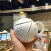 Кружка Планета с Крышкой Кофейная Чашка Керамическая Чашка для Овсянки Женская Милая Парная Чашка для Воды Домашняя Креативная Чашка для Завтрака