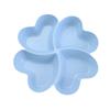 4-Compartment Appetizer Serving Platter Wheat Straw Unbreakable Food Storage Tray Four Leaf Clover Shape Snacks Serving Dish