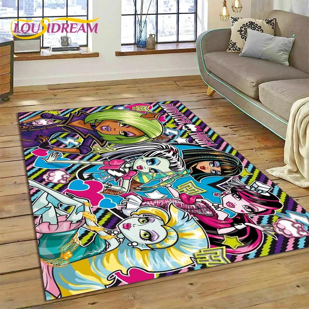 Мультяшный Ковер Monster High Draculaura Вампир для Гостиной Спальни Домашний Декор, Нескользящий Декоративный Коврик для Дивана Прихожей Подарок