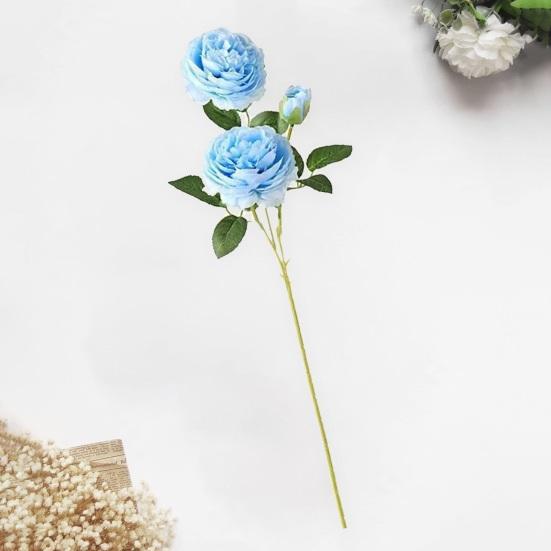 3 ветки, 2 большие головки, 1 маленький бутон. Искусственный пион. Реалистичные зеленые листья. Неувядшие листья. Центральная часть стола. Искусственный цветок. Свадебный декор.