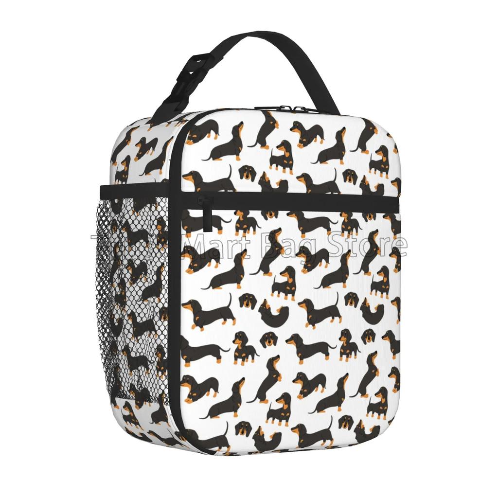 Такса Собака Принт Многоразовая Изолированная Сумка-Охладитель Для Обеда Термальная Сумка-Холодильник Bento для Мужчин Женщин Офиса Пешего Туризма Кемпинга Пикника Пляжа