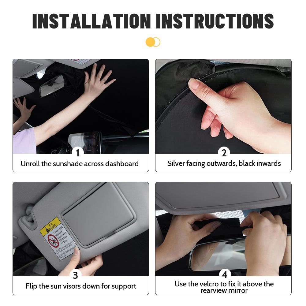 For Tesla Model 3 Model Y Car Windshield Sunshade Cover Front Window Sun Shade Visor Auto Interior Accessories Uv Protection