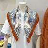 Three-dimensional Letter Printing New Small Square Scarf Accessories Silk Scarf Career Dress Neckerchief Versatile Silk Scarf