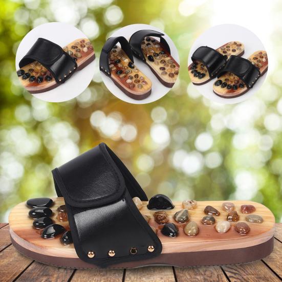 1 пара массажных тапочек с регулируемым ремешком, дизайн для снятия усталости, галька, акупрессура, массажер для ног, обувь для мужчин и женщин