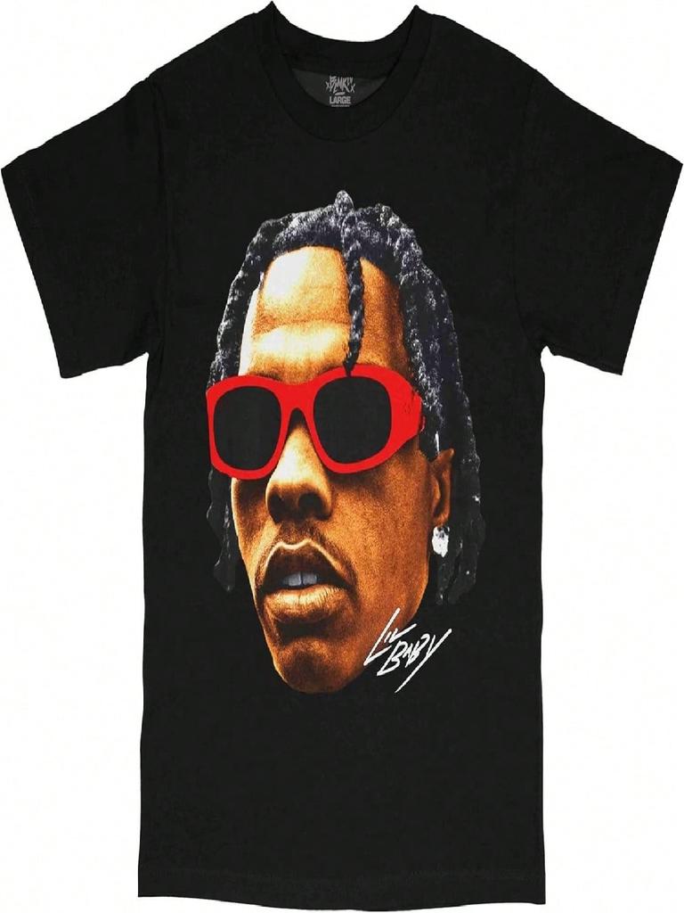 4 Pockets Baby Face Streetwear Vintage Style T-Shirt Blackv