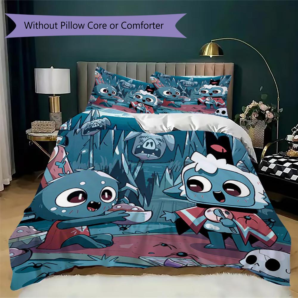 Cult of the Lamb Pattern Bedding,Quilt Set Quilt Cover Pillowcase Home Birthday Gift (1*duvet cover+2*pillowcase,without core)XSJT0917311
