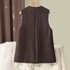 Sibaishe Women's V-Neck Slim Mid-Length Vest
