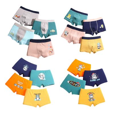 4 шт./упак. нижнее белье для мальчиков, детские боксеры из молочного шелка, милые тренировочные шорты для мальчиков с героями мультфильмов для малышей, размер 3-12 лет