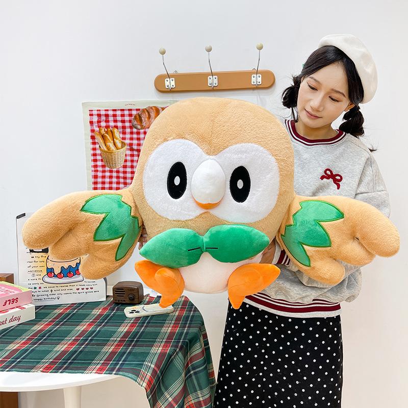 30-50Cm Cute Rowlet Plush Toys Stuffed Doll Cartoon Pokémon Plushie Anime Bird Pillow Xmas Birthday Gift For Kids