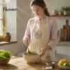 Регулируемый Профессиональный Поварской Фартук для Кухни с Карманами, Прочный Стирающийся Фартук, Дизайн со Скрещенной Тканью на Спине для Готовки, Ручная Вышивка, Прочный Хозяйственный
