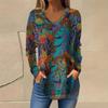Women Autumn and Winter Round Neck Long Sleeved Casual 3D Printe Loose T-shirt