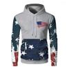 Vintage American Flag Print Hoodies USA National Flag Letters Stars And Stripes Hoody Street Oversize Women Hip Hop Pullovers