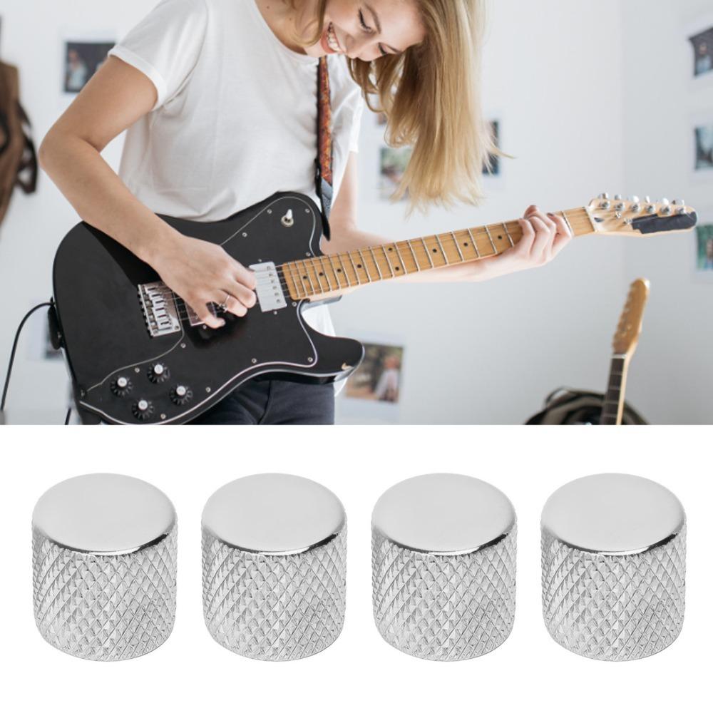 4PCS Black/Silver Electric Guitar Control Knob For Electric Guitar Control Knob