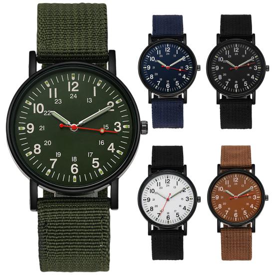 Мужские кварцевые часы, точные мягкие браслеты, нейлоновые плетеные светящиеся спортивные наручные часы для повседневного ношения