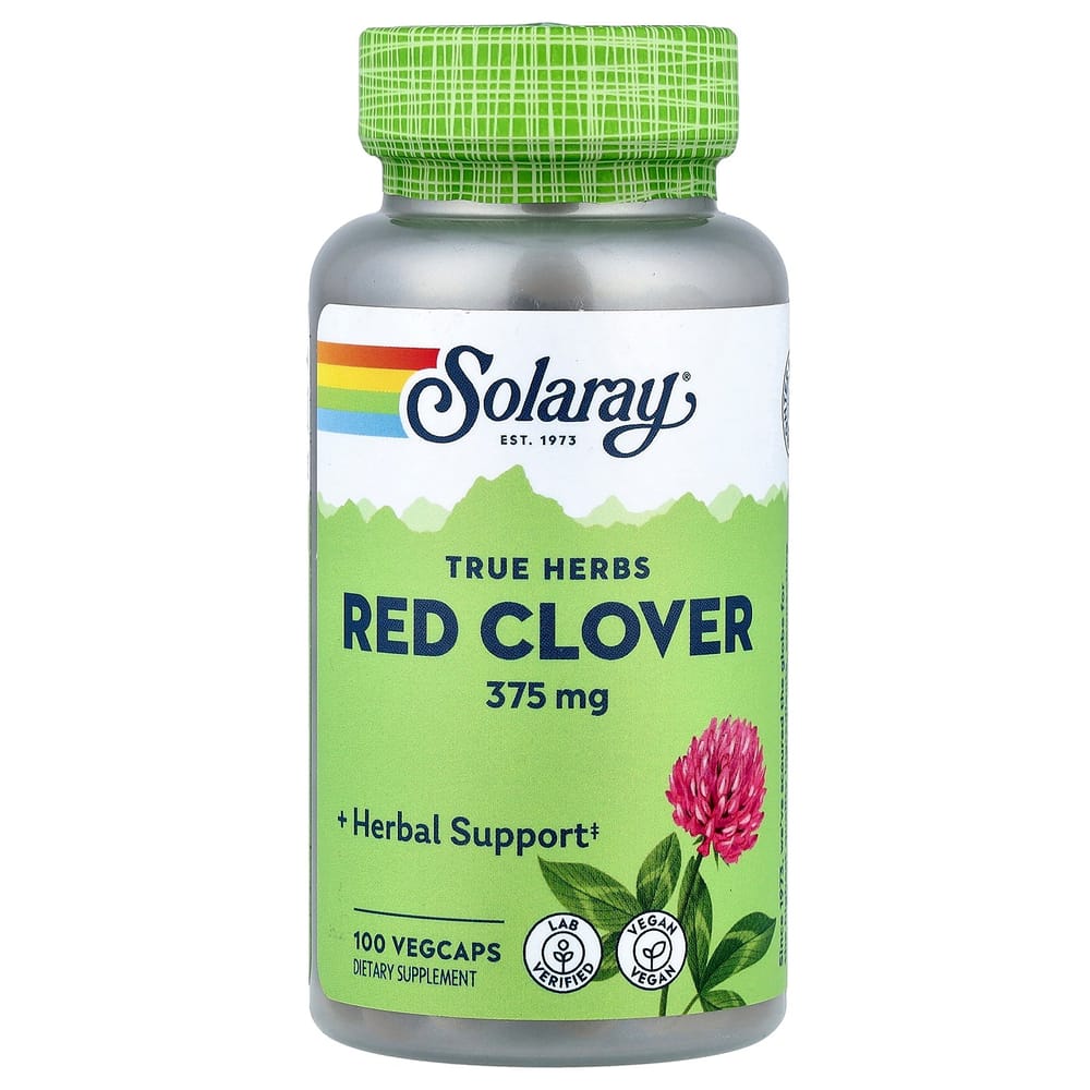 Solaray True Herbs Красный клевер 375 мг Вегетарианские капсулы, 100 шт.