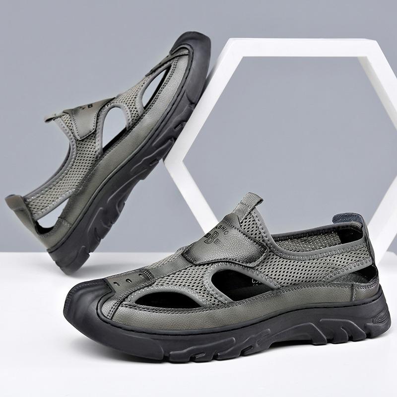 Новые мужские сандалии летние модные полые дышащие удобные легкие пляжные туфли сетчатые повседневные туфли на открытом воздухе Erkek Ayakkabı