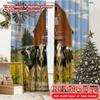 2pcs, 2D FLAT PRINTING Curtains (Without Rod) Cow Trio Ranch Halloween Festival Creative Curtains Fabric Curtains Decorations