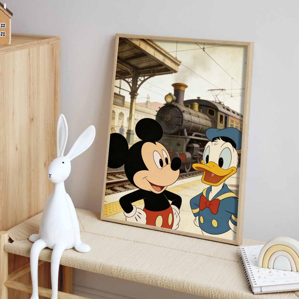Disney Mickey Mouse and Donald Duck train station diamond painting mosaic art kit 5D handmade diy gift home decoration