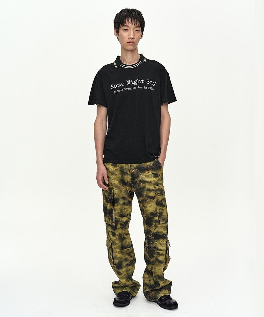 ADSB ANDERSSON BELL Unisex Burnout Camouflage-Printed Cargo Jeans Apa907U(Green)