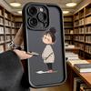 Злая Маленькая Девочка с Пучком Мягкий ТПУ Чехол для Телефона для iPhone 17 16 15 14 13 12 11 Pro Max Plus Ударопрочный Противоскользящий Чехол
