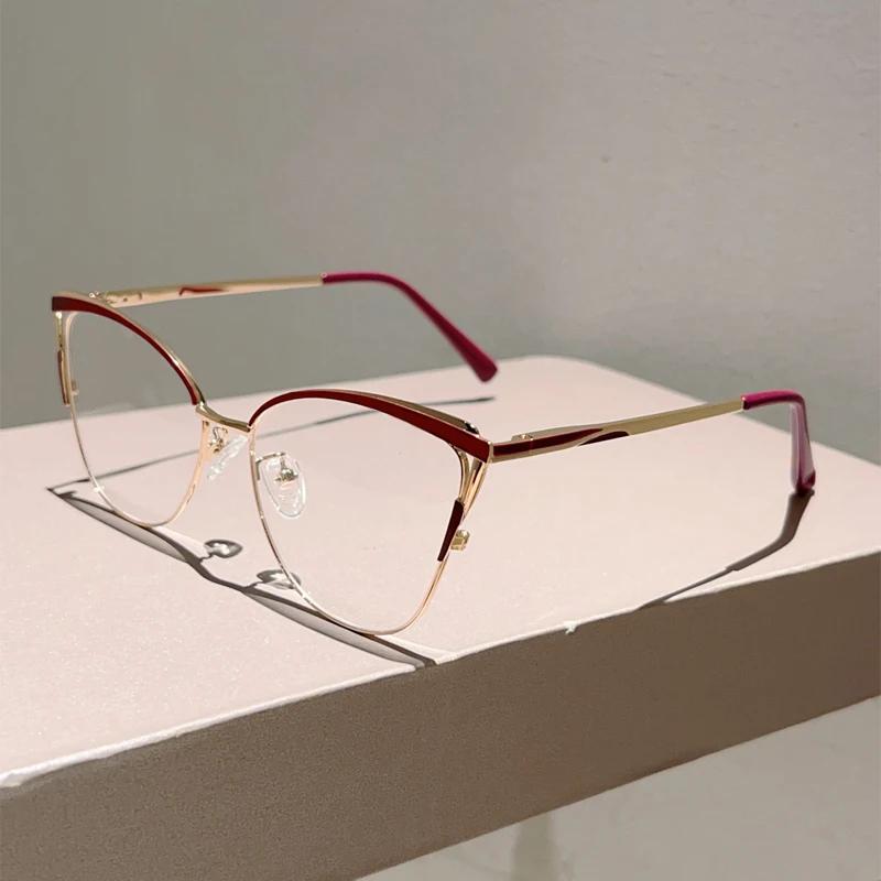 Женские очки «кошачий глаз» большого размера, новая мода, винтажные оправы с полым ободком, трендовые роскошные очки в форме бабочки