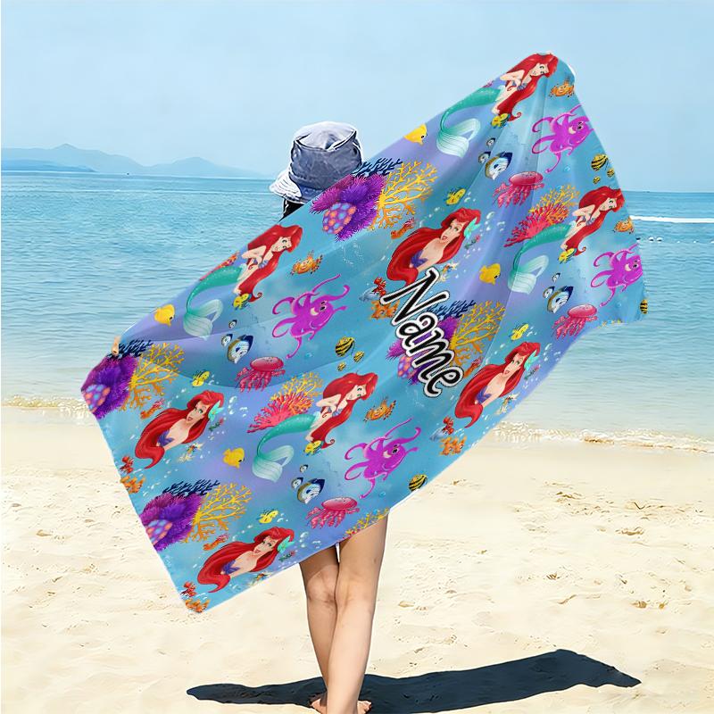Personalized Princesses Circle Beach Towel Microfiber Beach Towel Thin Absorbent for Beach Swimming Yoga Bath Sports. 0910278