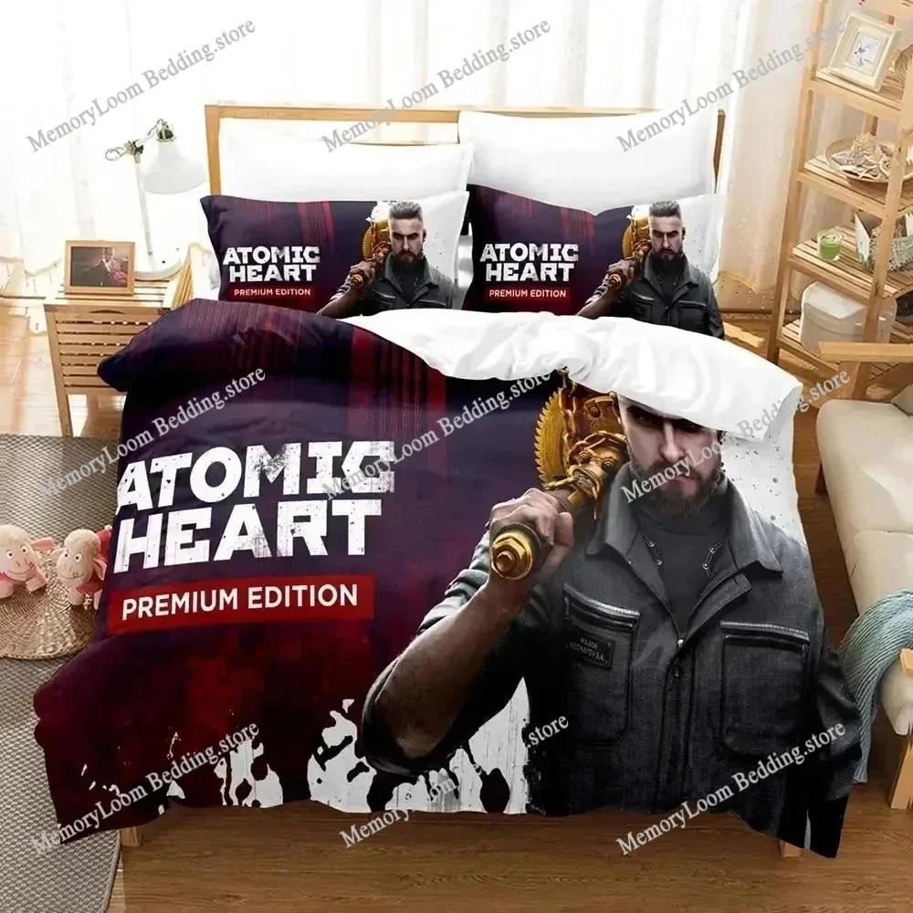 3D Печать Игровой Набор Постельного Белья Atomic Heart ПолиэстерПододеяльник Наволочка Одеяло Размер King Queen Мальчики Взрослый Пододеяльник Комплект Постельного Белья