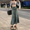 Women's Denim Skirt Casual Women's Temperament Fishtail Skirt High Waist Slim A-line Skirt