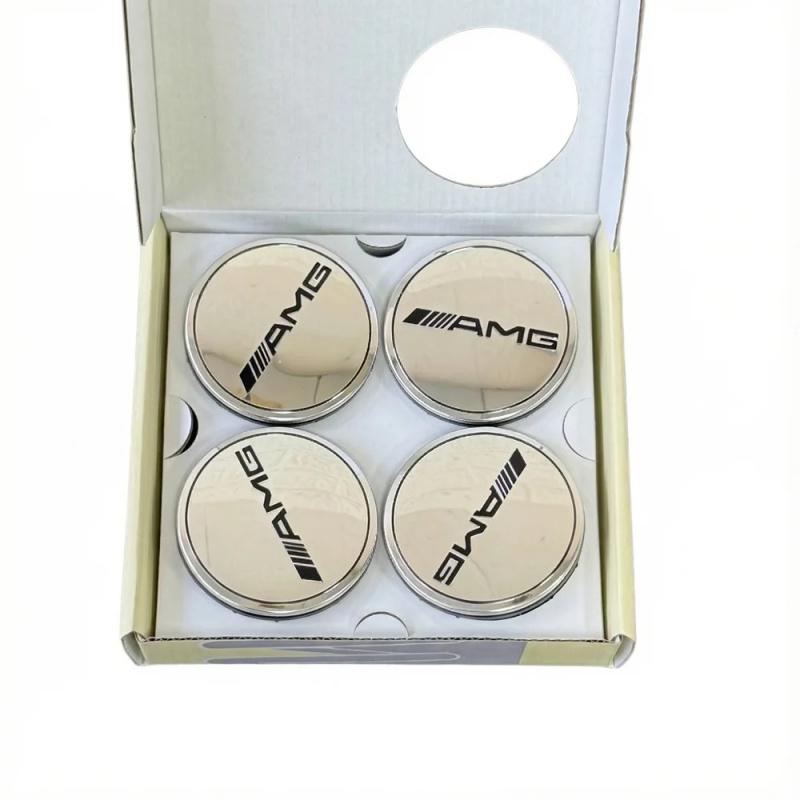 KOUG1 4PCS 75mm Car Floating Wheel Center Hub Caps Cover for Mercedes Benz B/C/E/S Class A Class C200L GLC GLK CLA Accessories.