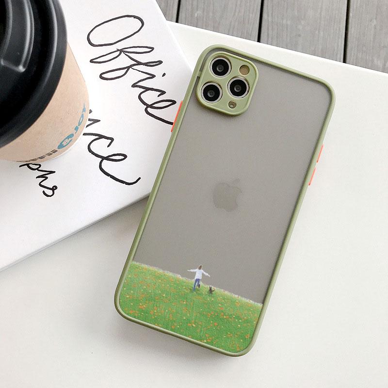 Девушка с пейзажем Милая иллюстрация Чехол для телефона Для iPhone 16 15 13 12 11 Pro Max Mini SE2 7 8 14 Plus XS X XR Ударопрочный задний чехол