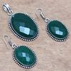 Onyx Green Pendant Set Earrings Jewelry Gemstone Handmade Ethnic
