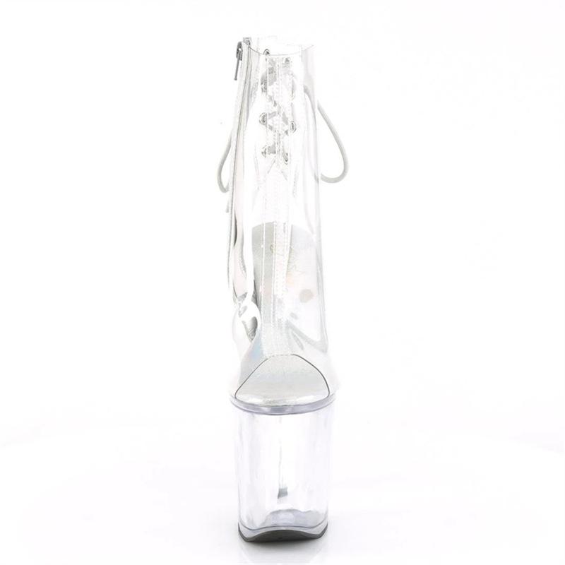 2025 новые летние женские сапоги-рыбий рот, сапоги-рыцари с низким голенищем, полые, на супервысоком каблуке, модная клеевая подошва, полностью прозрачные, один размер, модные сапоги