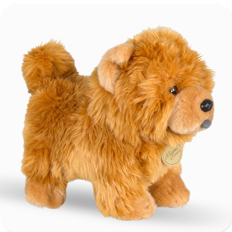 Aurora 25cm Chow Chow Plush Toy Soft Stuffed Fluffy Dolls White Teddy Dog Cute Simulation Puppy Birthday Gifts