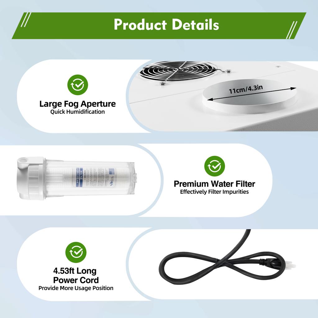 for Greenhouse, Industrial, Agricultural Use Professional 300W Ultrasonic Humidifier,