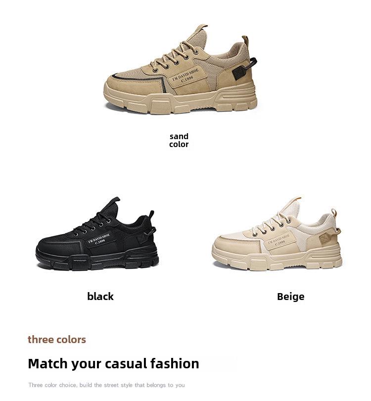 Легкие нескользящие черные рабочие кроссовки для мужчин: Износостойкая, дышащая и повседневная спортивная обувь для использования на открытом воздухе весной.