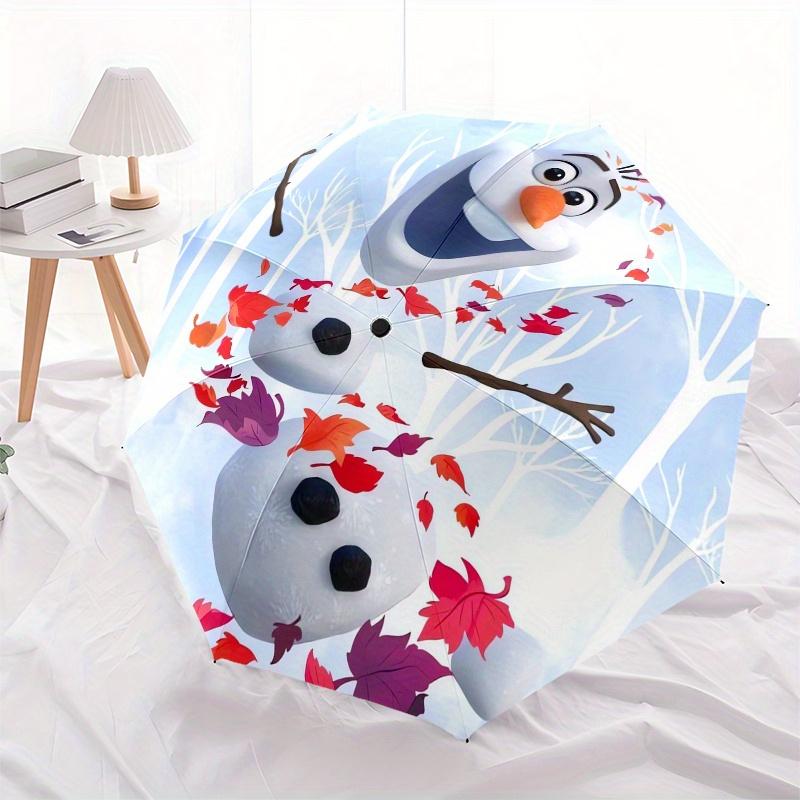 Disney Olaf,Frozen,Autumn Manual Opening and Closing Umbrella, 8-Rib Reinforced Folding Design, Lightweight