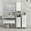 Bathroom Cabinet, Bathroom Chest, with Shelves and Drawer, Adjustable, White