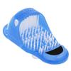 Shower Foot Scrubber Shoe Plastic Exfoliating Foot Massager Cleaner with Suction Cup Blue